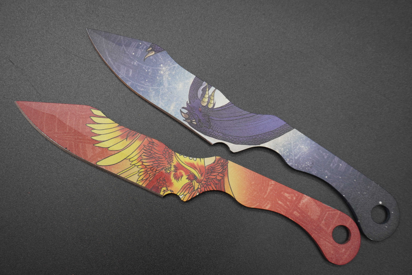 Multicolored Snake Eye Tactical 3 Piece Set Throwing Knife With Sheath