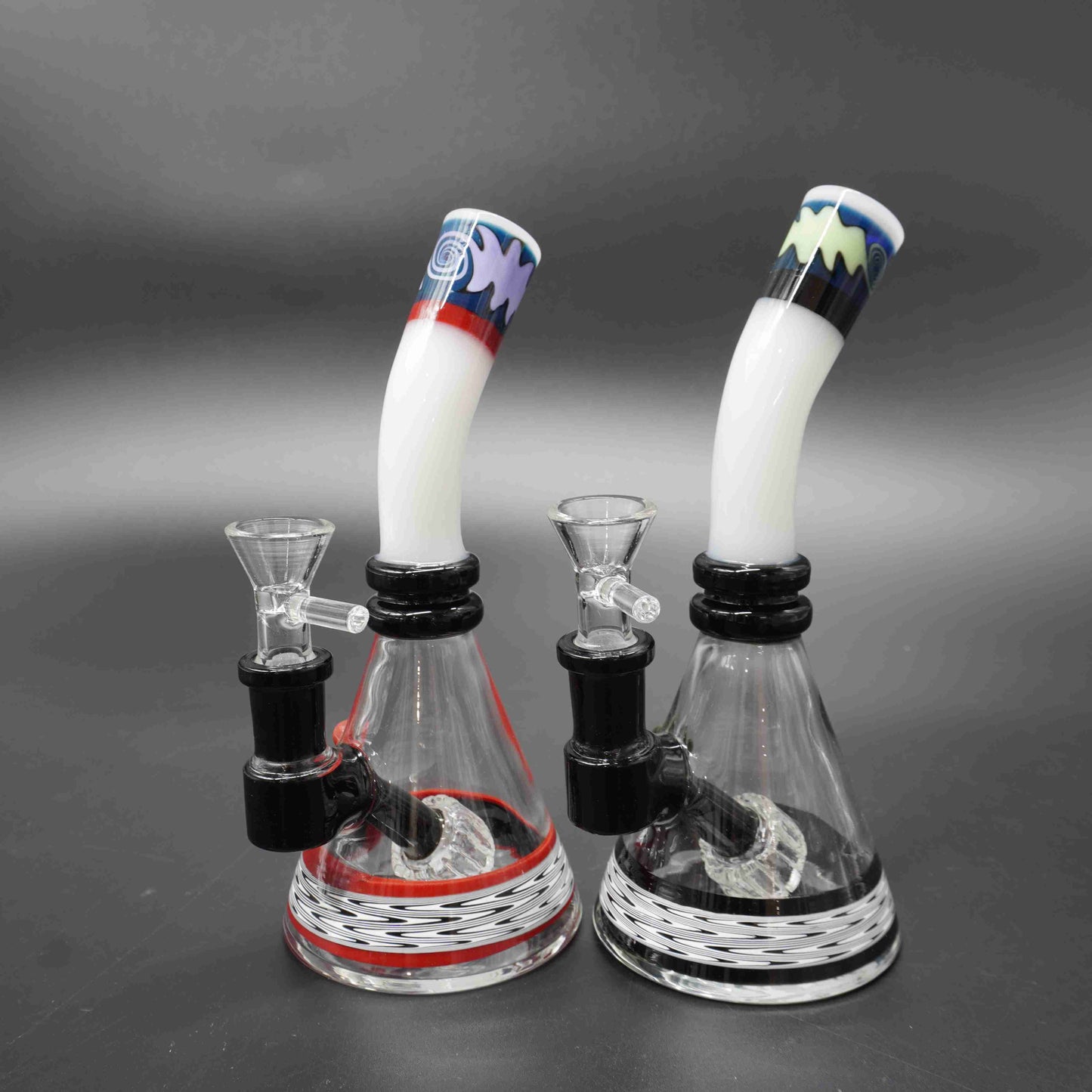 Bent White Neck Beaker Perc Mini Bong