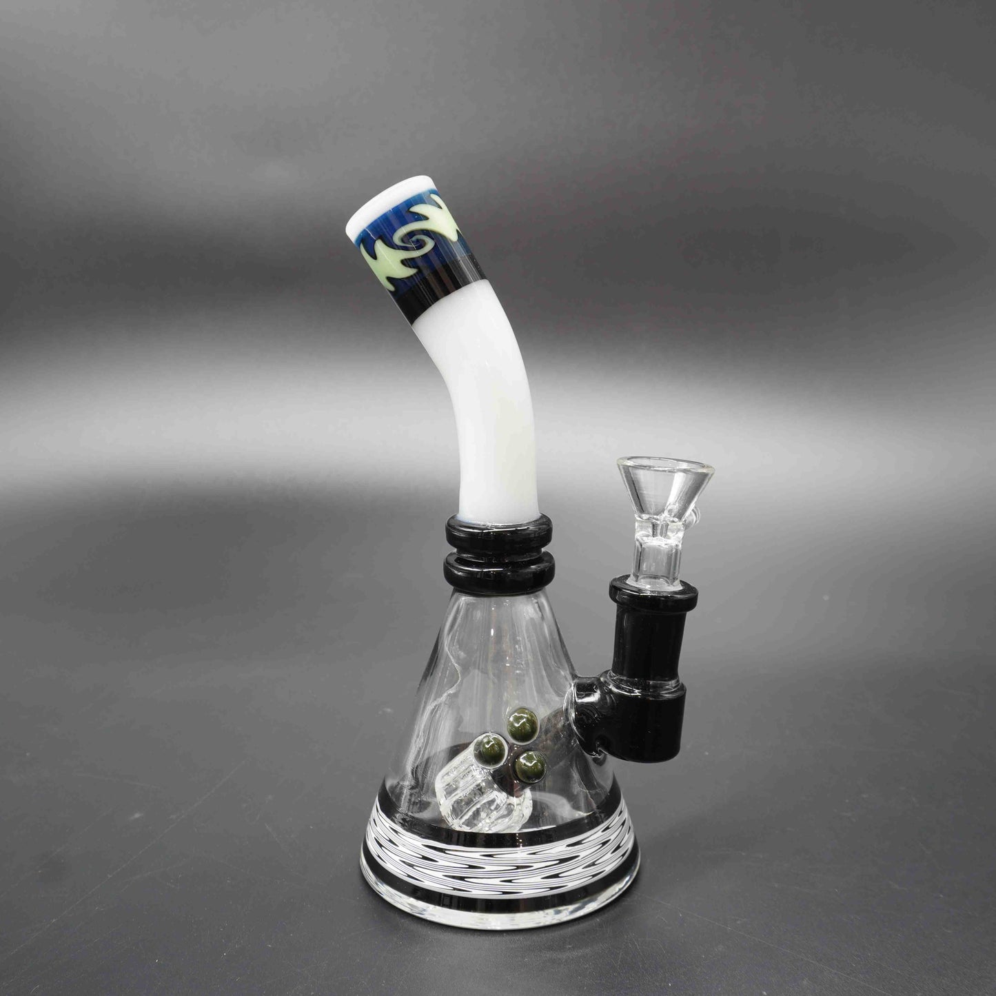 Bent White Neck Beaker Perc Mini Bong