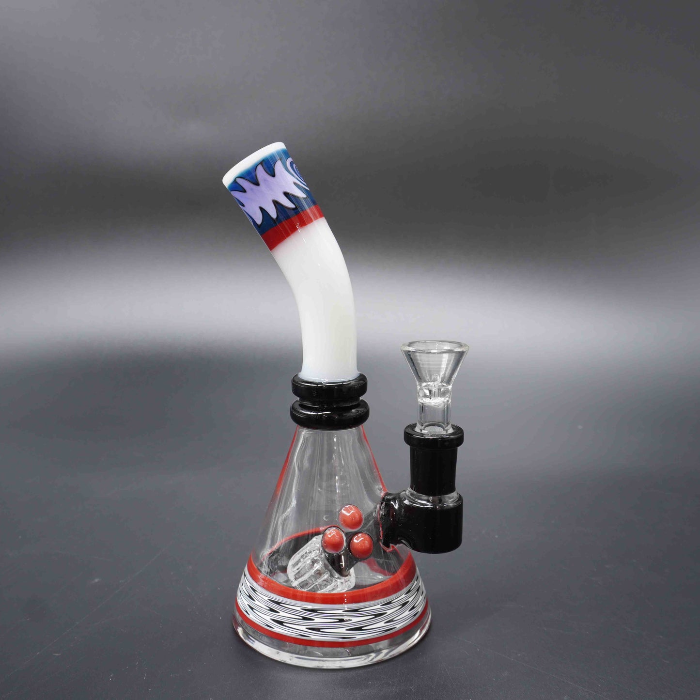 Bent White Neck Beaker Perc Mini Bong