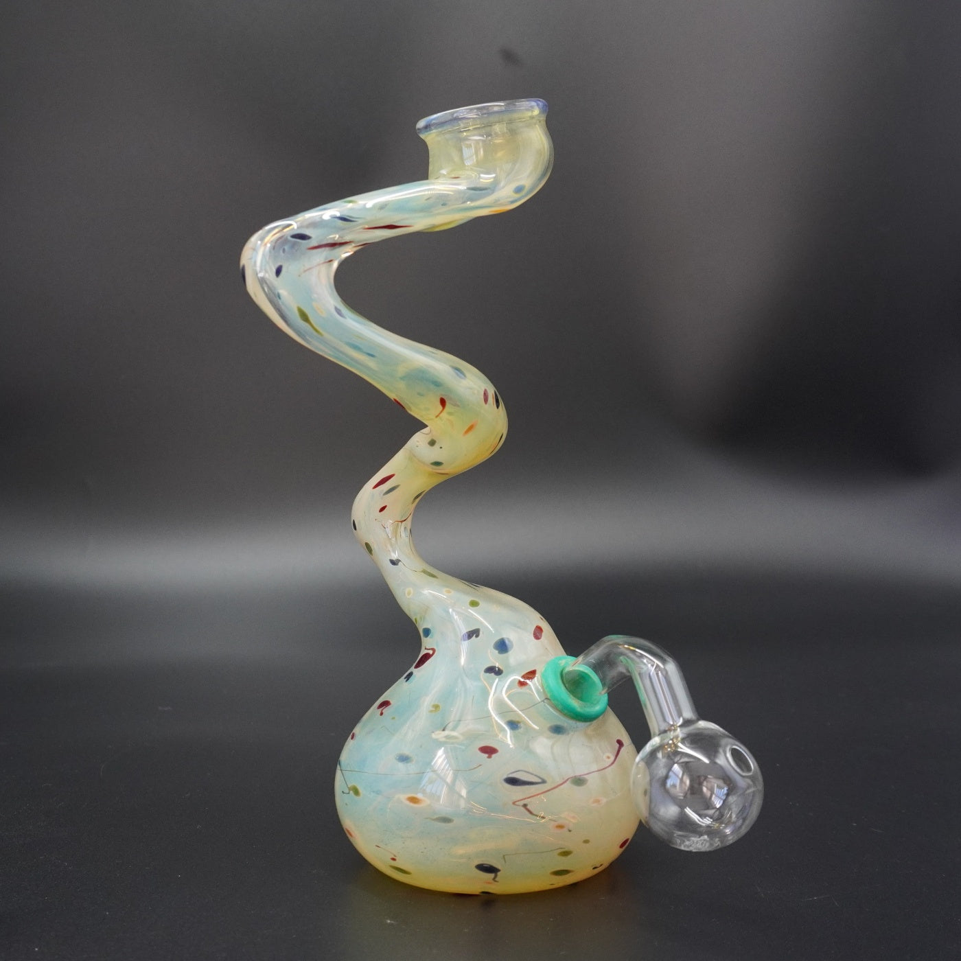 "Confetti Serpent" Fumed Glass Oil Burner