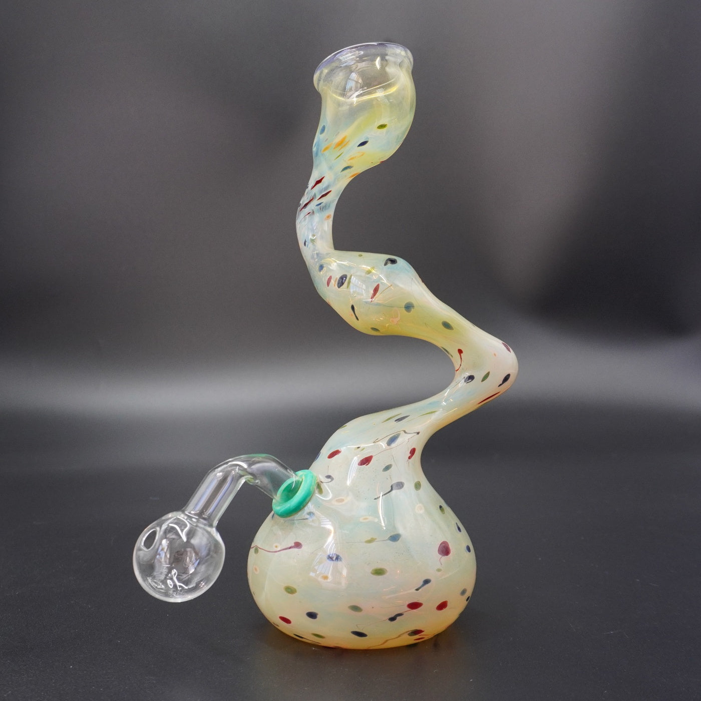 "Confetti Serpent" Fumed Glass Oil Burner