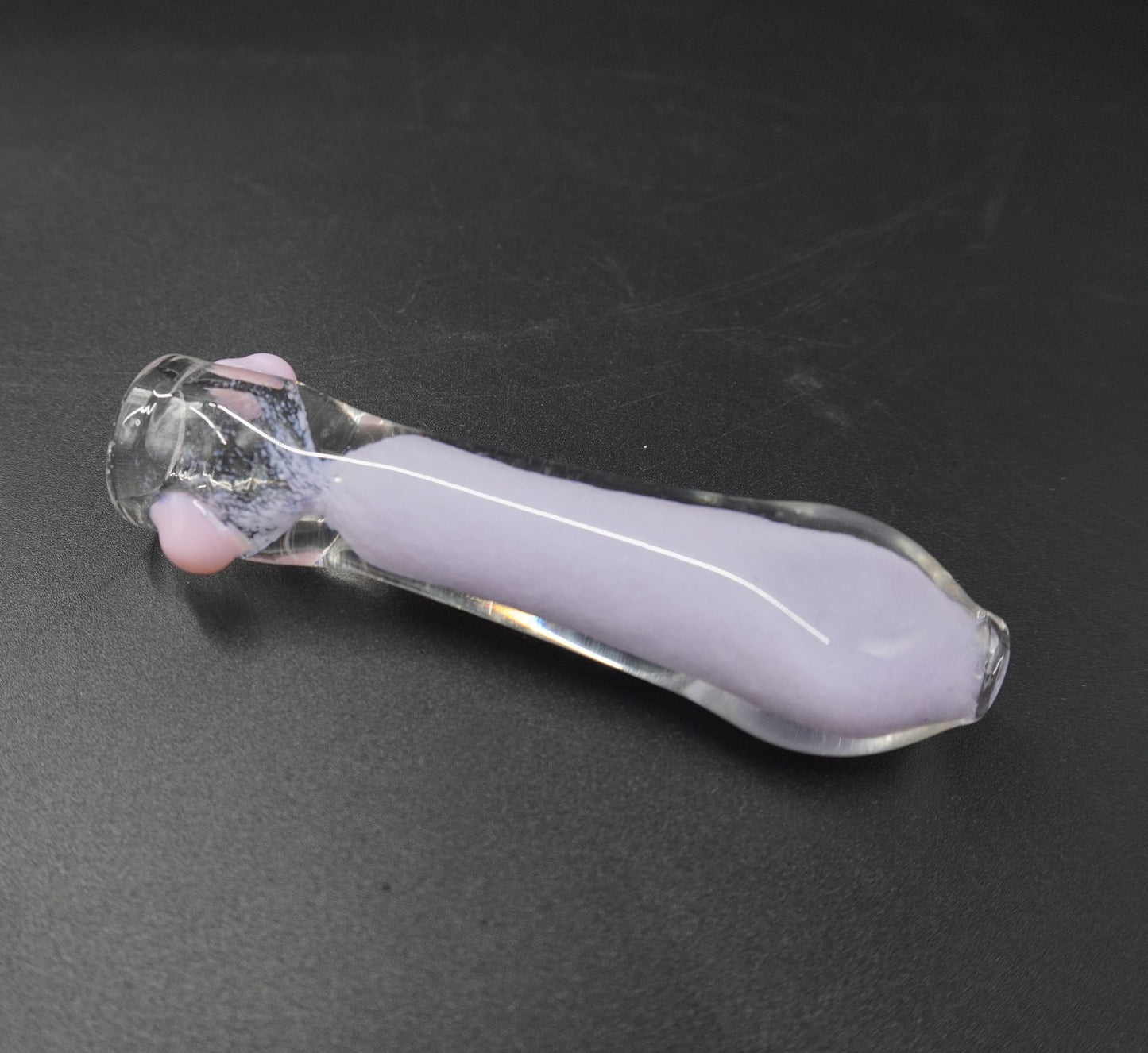 "Cosmic Frit" Glass Chillum with Roll-Stop