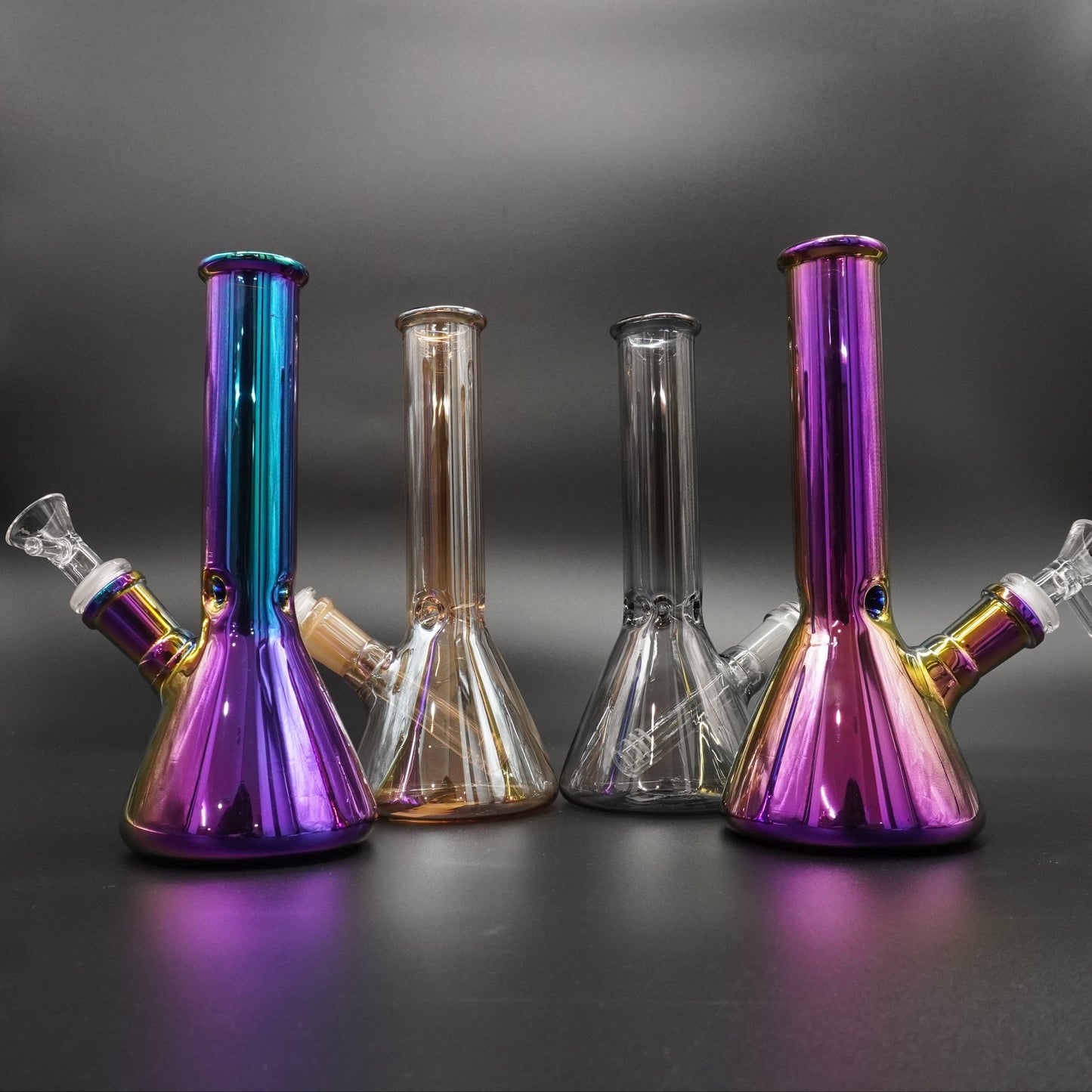 Chrome Coated 8 inch Beaker Bong