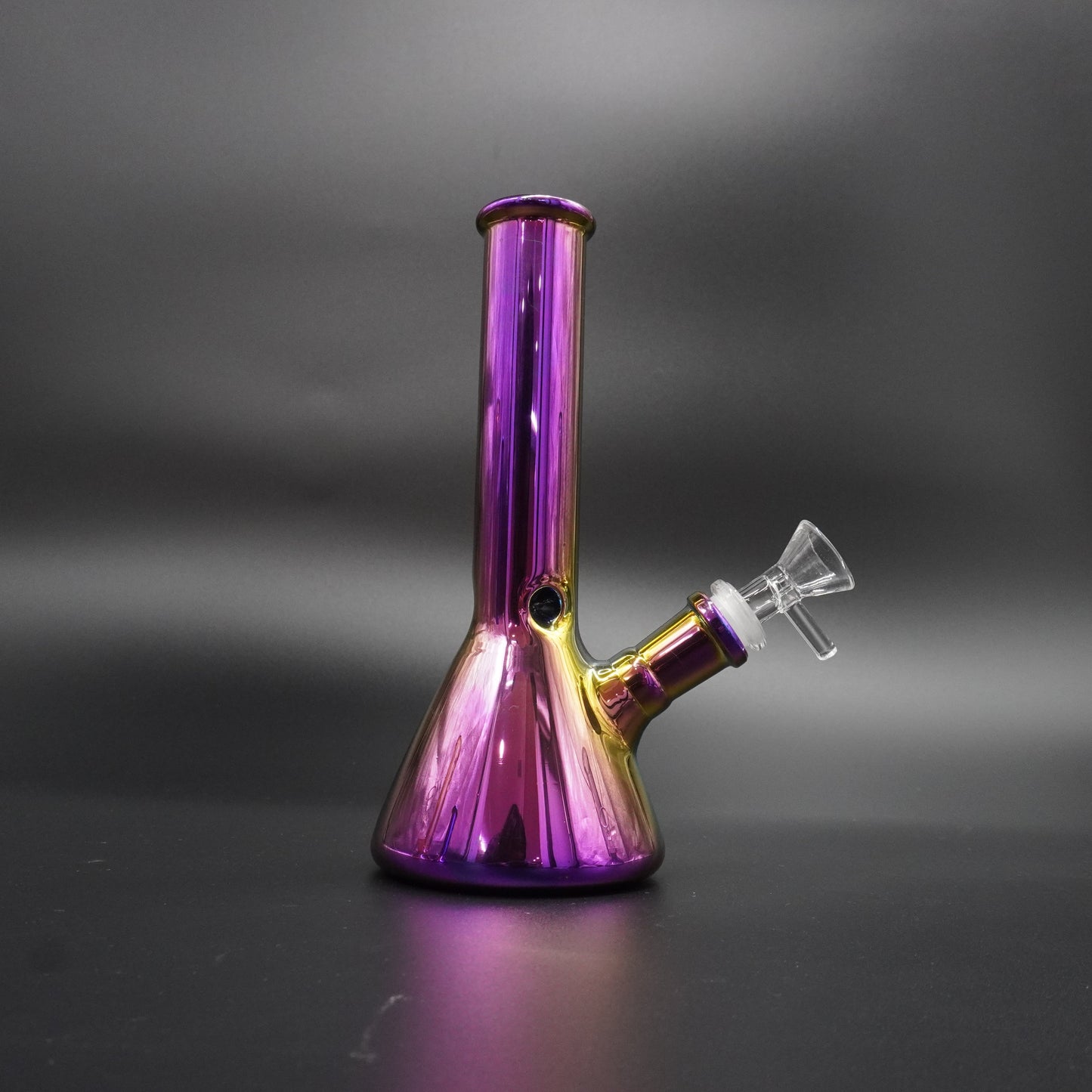 Chrome Coated 8 inch Beaker Bong