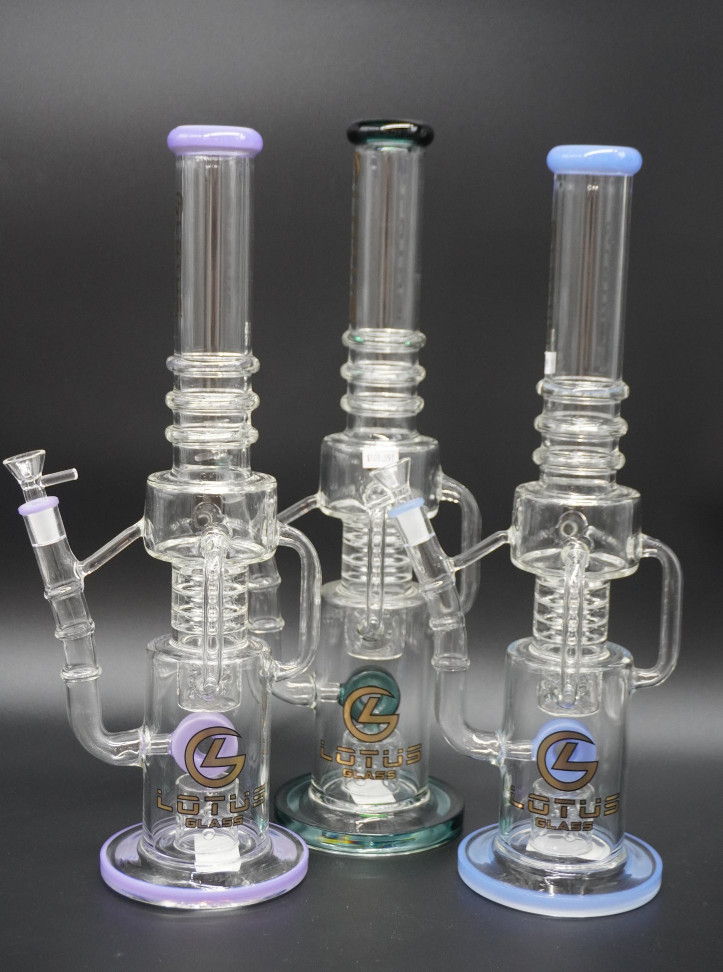16 inch Double Perculator Lotus Glass Bong