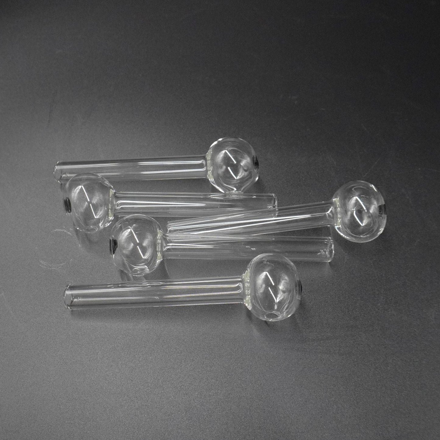Dotted Clear Glass Oil Burner Pipe - 5 Pack Value Set