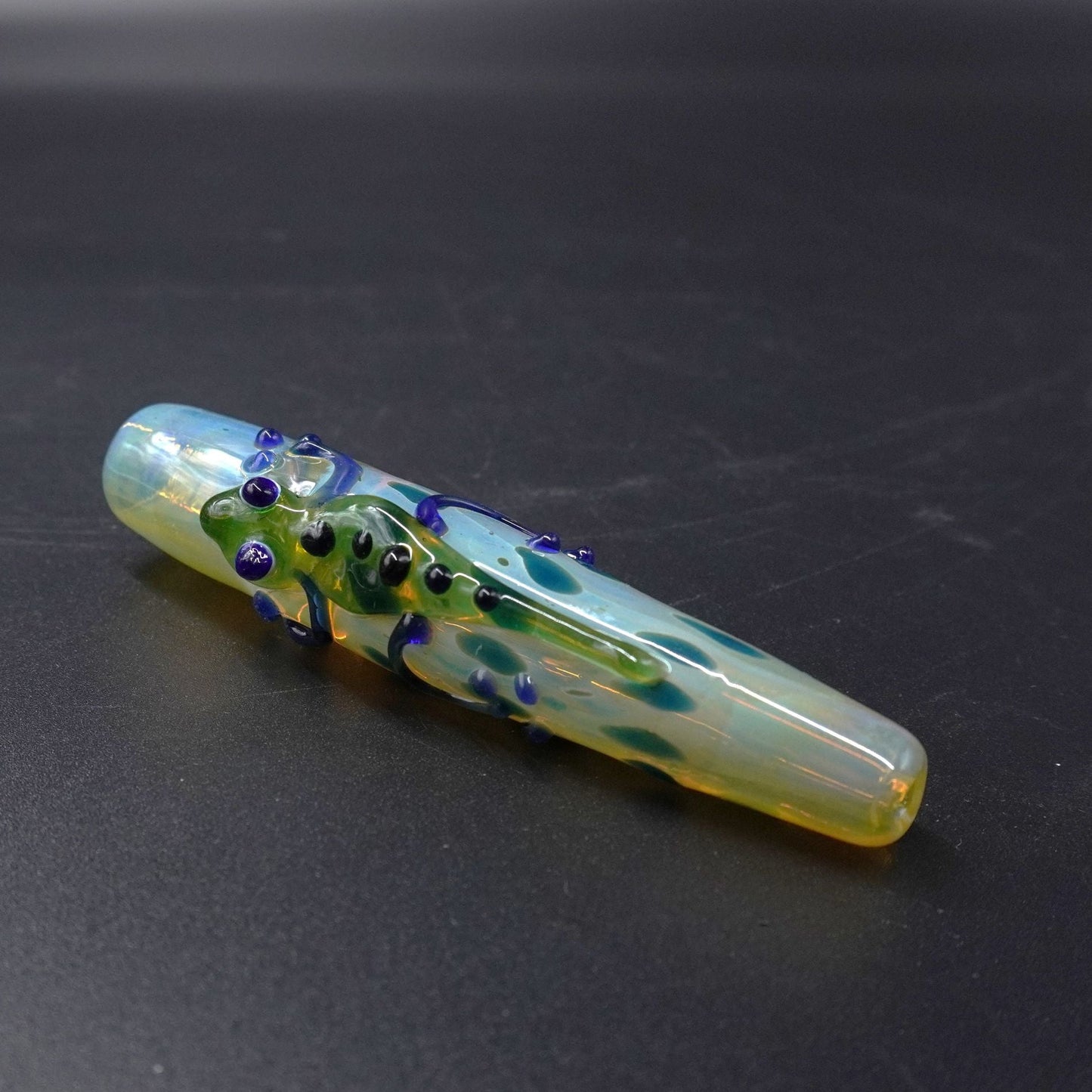 "Jeweled Frog" Sculpted Glass Chillium