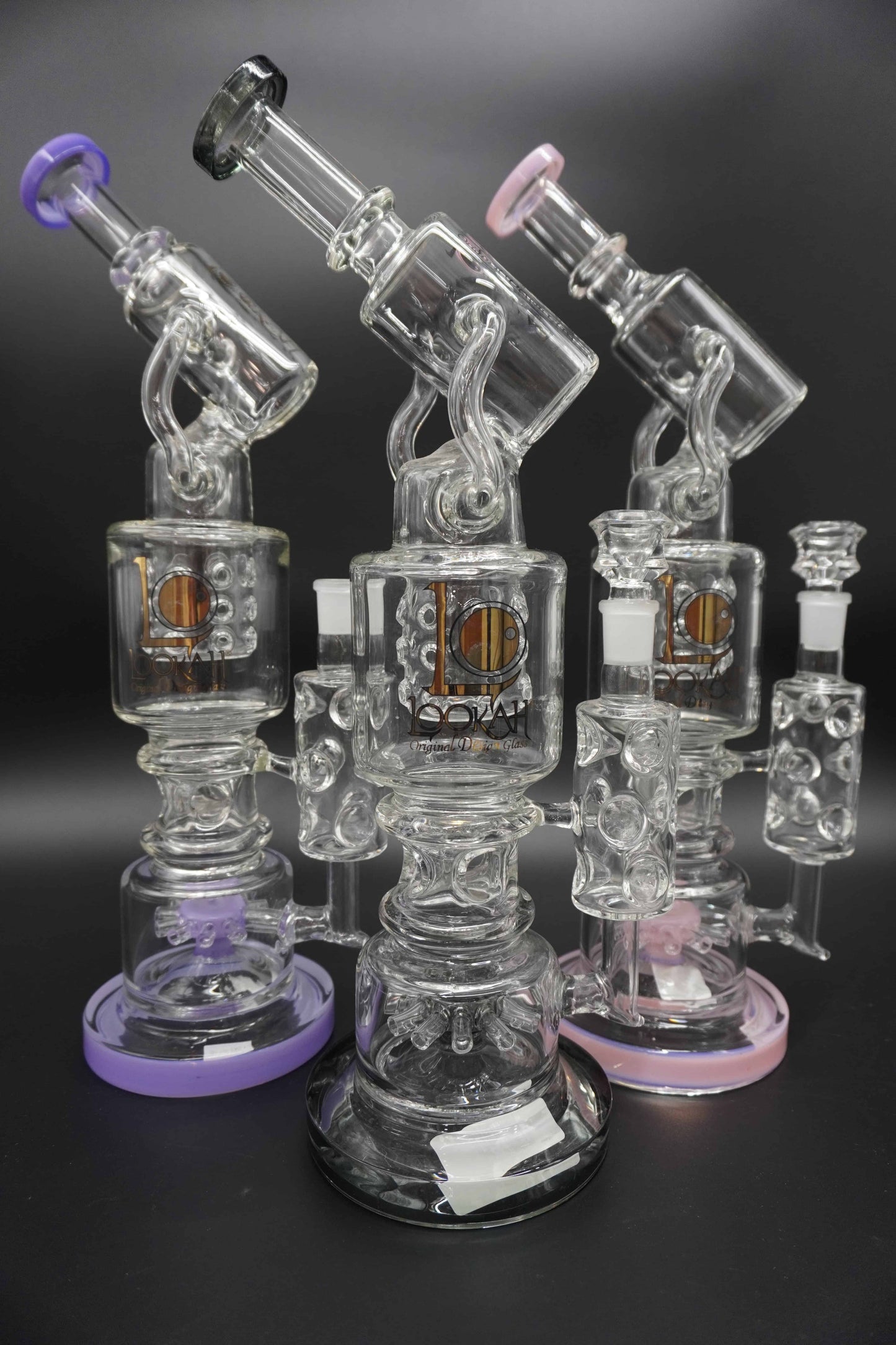 Lookah Glass Double Perc Bong with Recycler