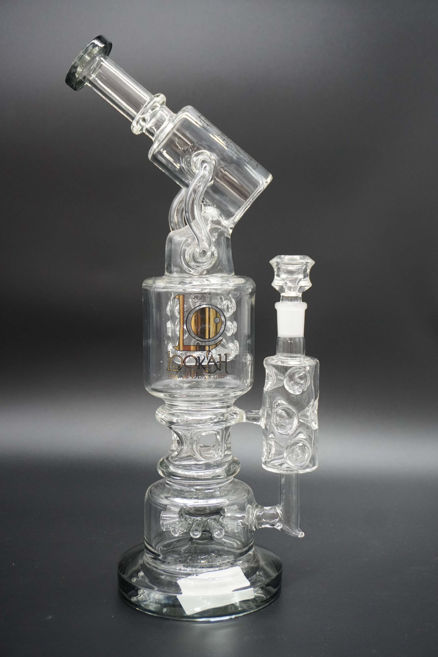 Lookah Glass Double Perc Bong with Recycler