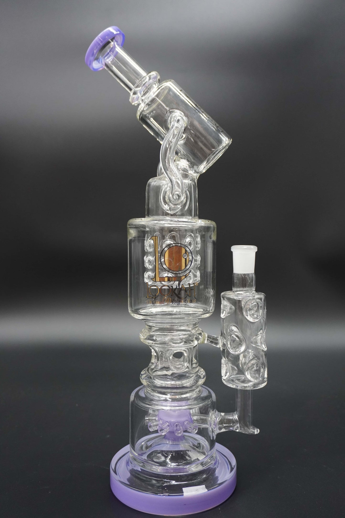 Lookah Glass Double Perc Bong with Recycler
