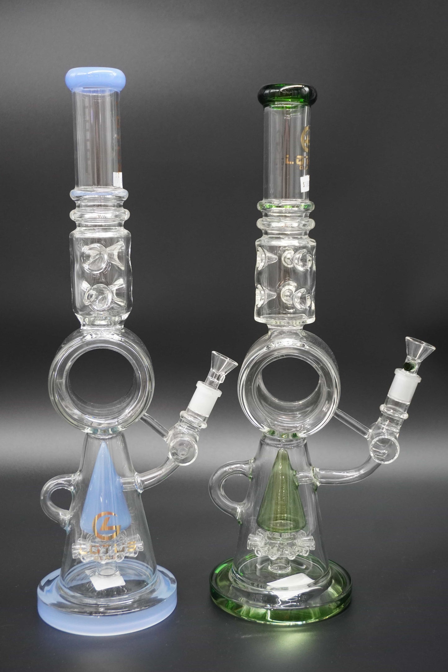 Lotus Glass Hole in the Middle Tree Perc Bong