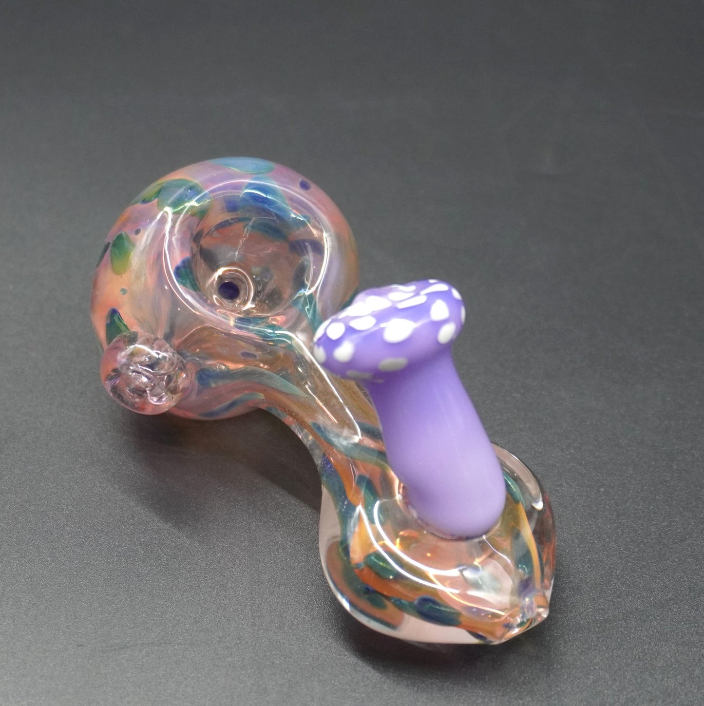Purple Mushroom Glass Hand Pipe