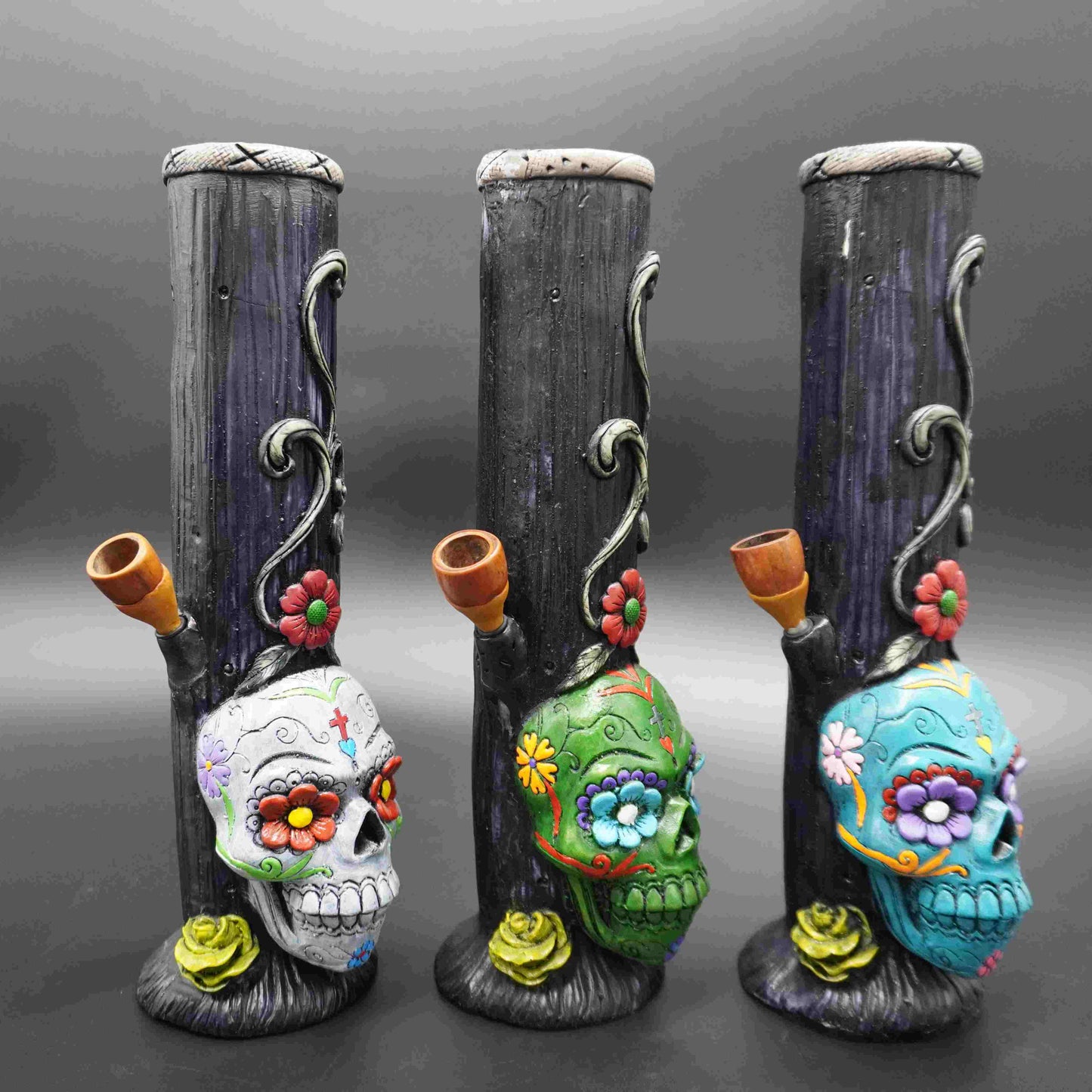 Sugar Skull Bamboo Bong