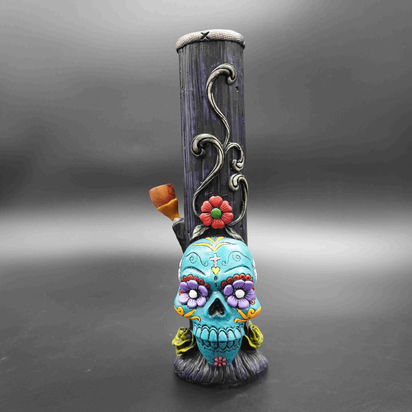 Sugar Skull Bamboo Bong
