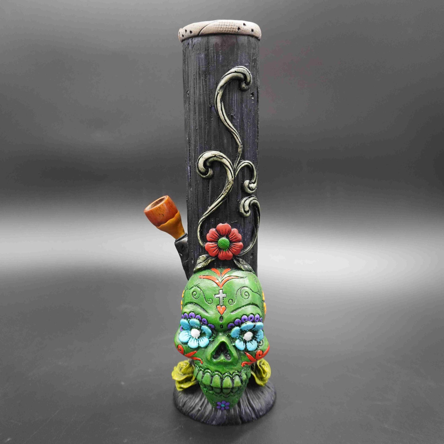 Sugar Skull Bamboo Bong