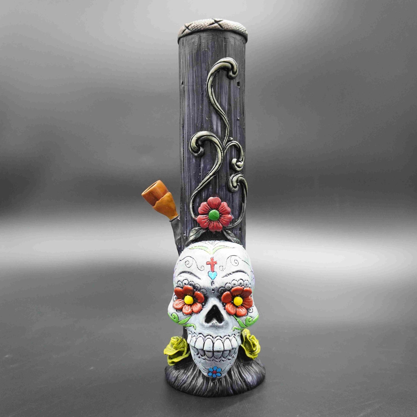Sugar Skull Bamboo Bong
