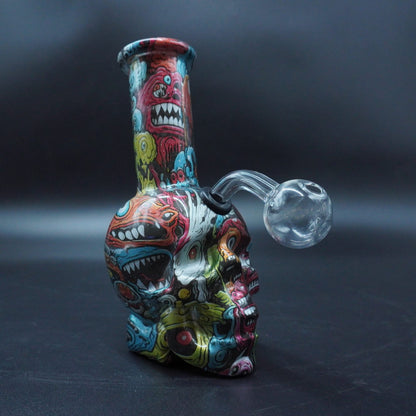 2 in 1 3D Skull Base Water Pipe (Herb or Oil)