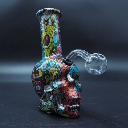 2 in 1 3D Skull Base Water Pipe (Herb or Oil)