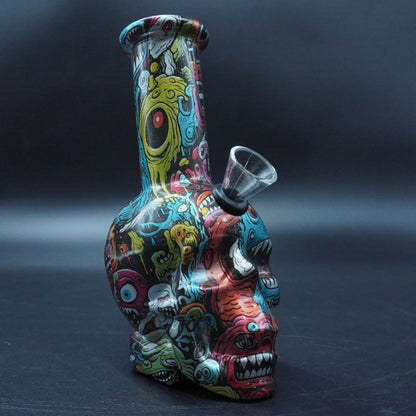 2 in 1 3D Skull Base Water Pipe (Herb or Oil)