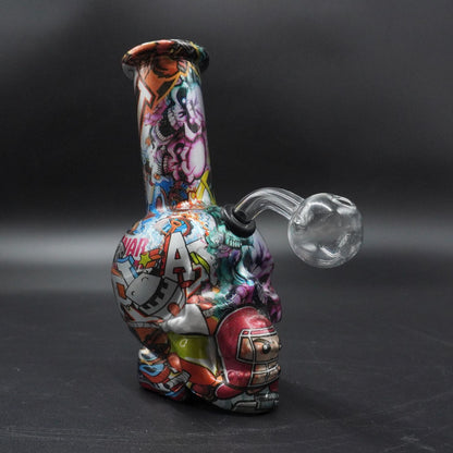 2 in 1 3D Skull Base Water Pipe (Herb or Oil)