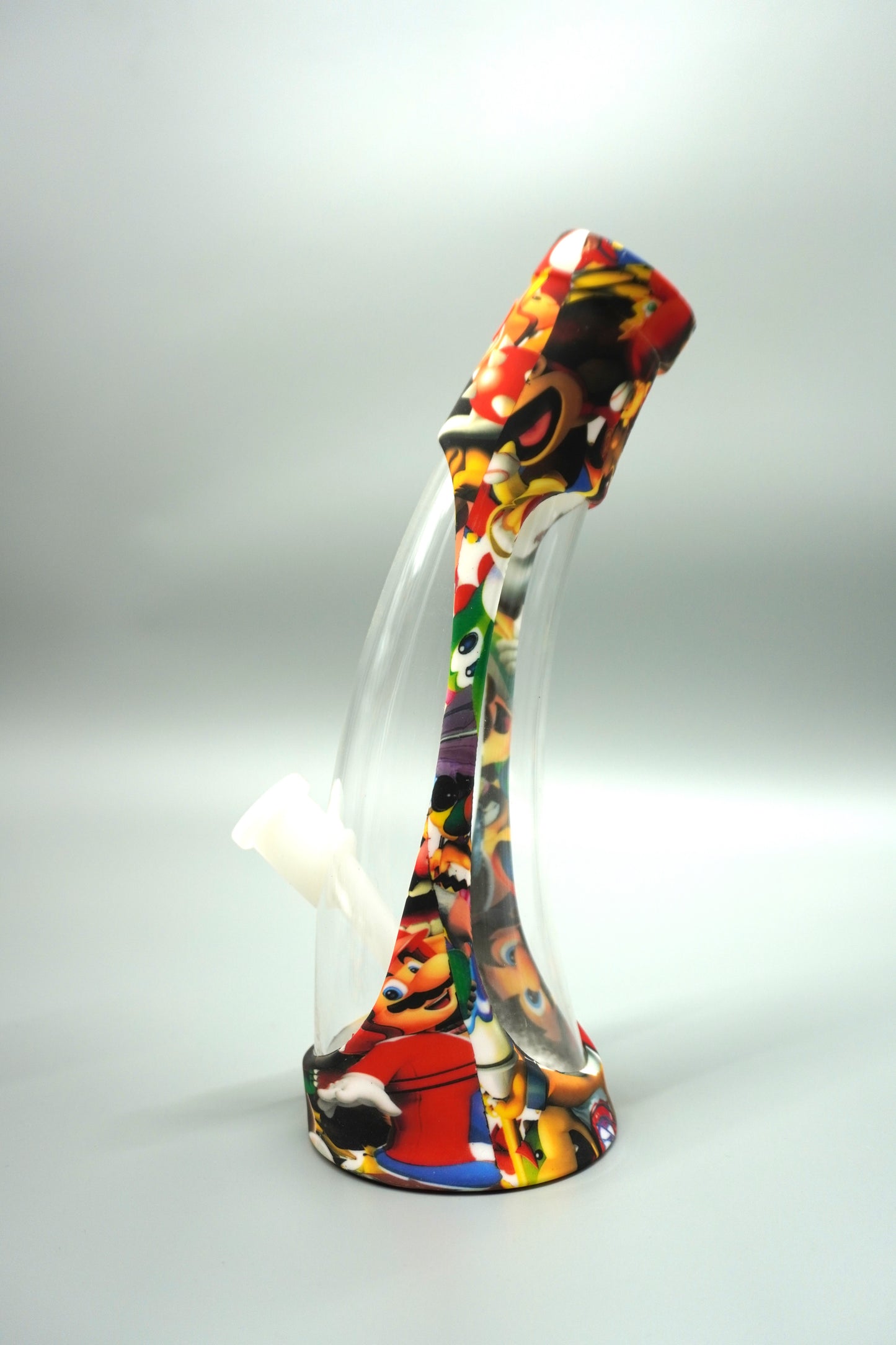 Cartoon Graphics Print Glass Silicon Bong