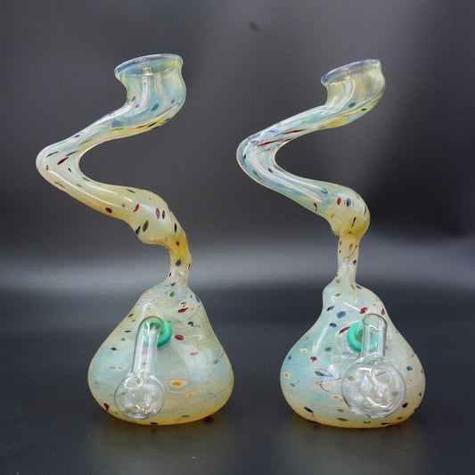 "Confetti Serpent" Fumed Glass Oil Burner