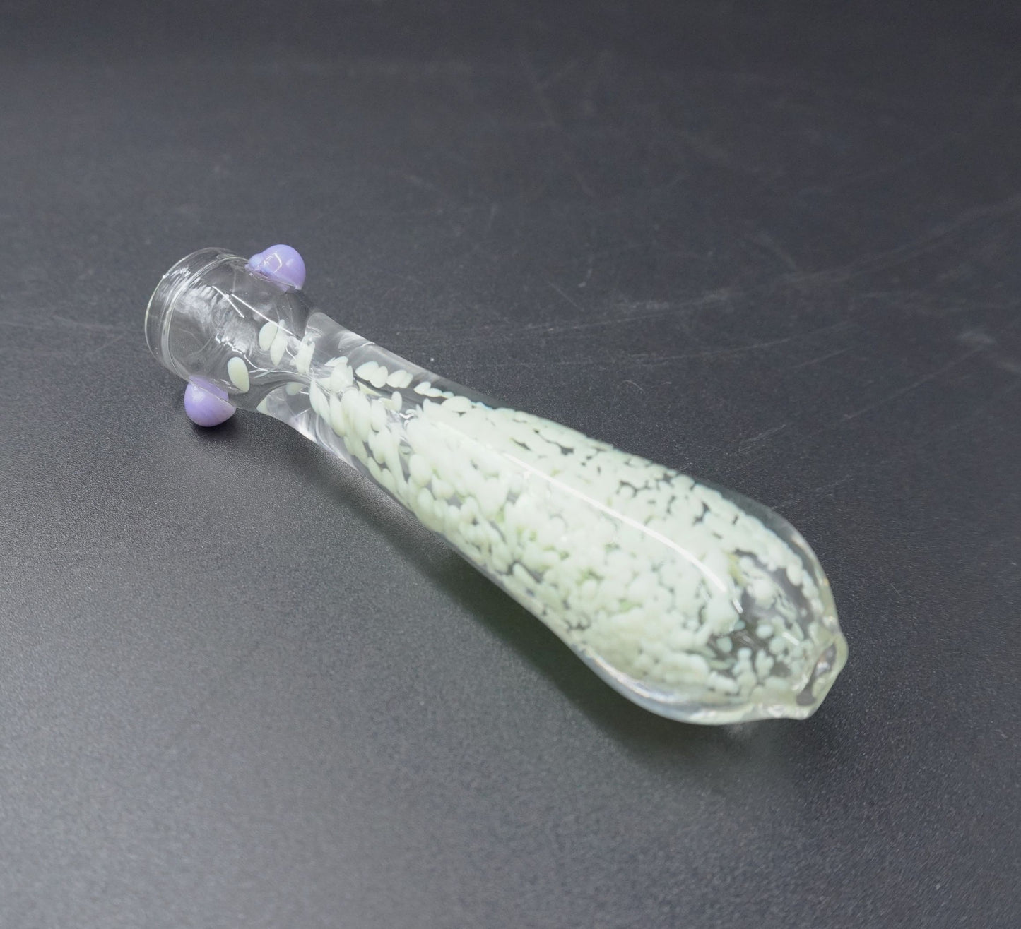 "Cosmic Frit" Glass Chillum with Roll-Stop