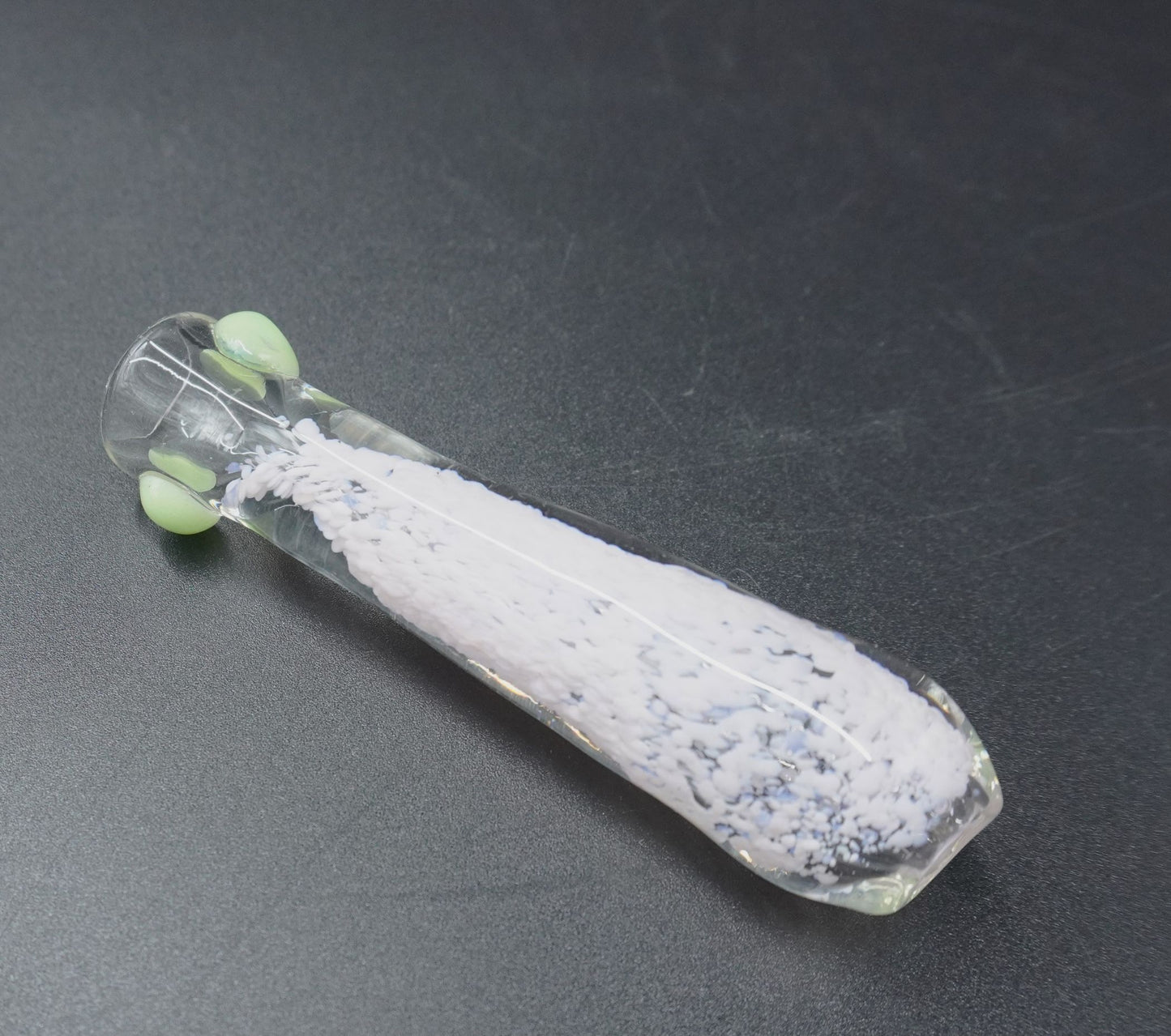 "Cosmic Frit" Glass Chillum with Roll-Stop