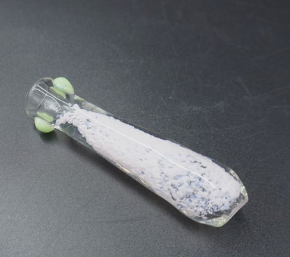 "Cosmic Frit" Glass Chillum with Roll-Stop