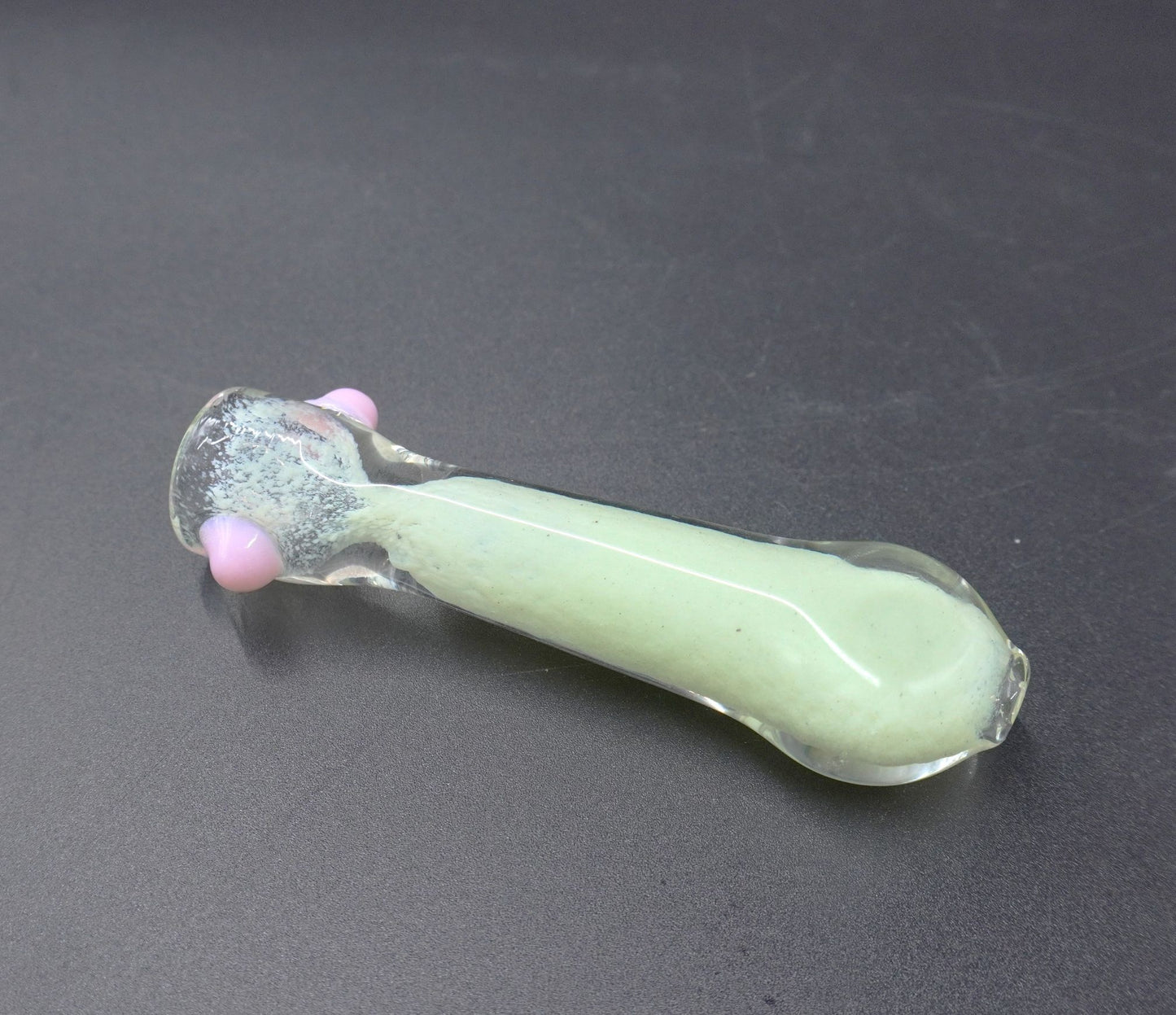 "Cosmic Frit" Glass Chillum with Roll-Stop