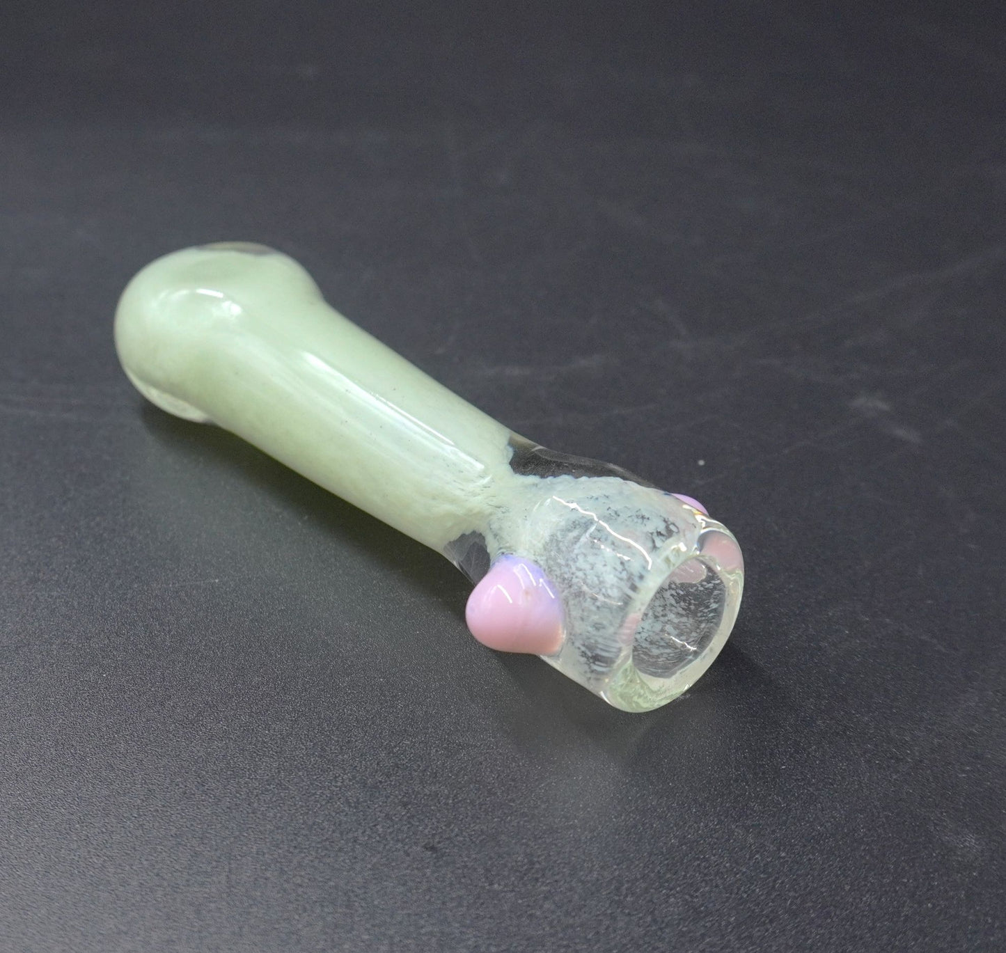 "Cosmic Frit" Glass Chillum with Roll-Stop