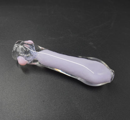"Cosmic Frit" Glass Chillum with Roll-Stop