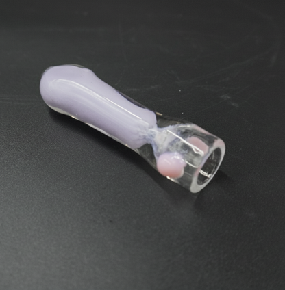 "Cosmic Frit" Glass Chillum with Roll-Stop