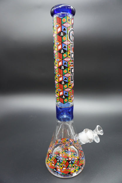 16 inches Poker SIgn Imprint Beaker Bong