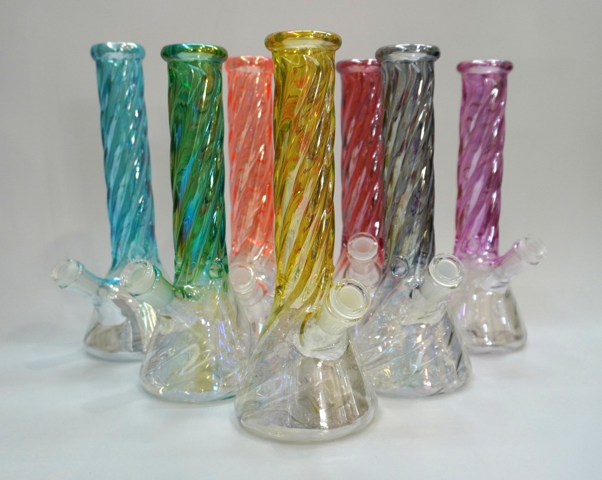 10” Twisted Electroplated Beaker Water Pipe Bong
