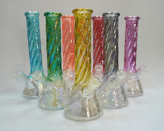 10” Twisted Electroplated Beaker Water Pipe Bong
