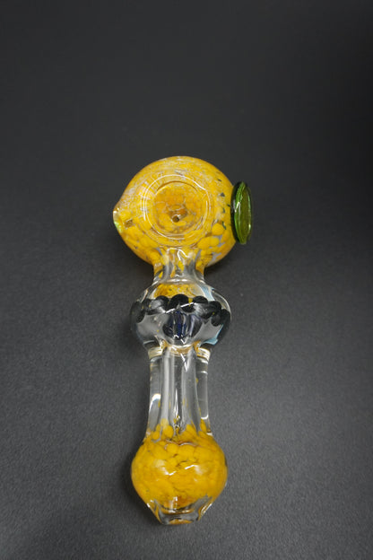 Shiny Yellow Glass Pipe 5 inches