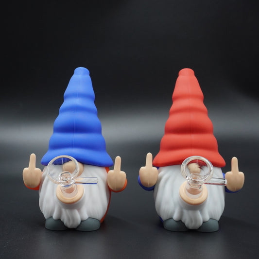 Middle Finger Gnome Silicone Bong