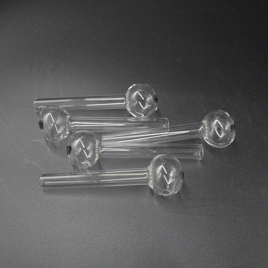 Dotted Clear Glass Oil Burner Pipe - 5 Pack Value Set
