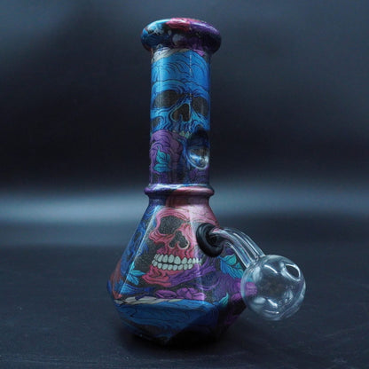 2 in 1 Geometric Beaker Water Pipe Full-Wrap Graphic (Herb or Oil)