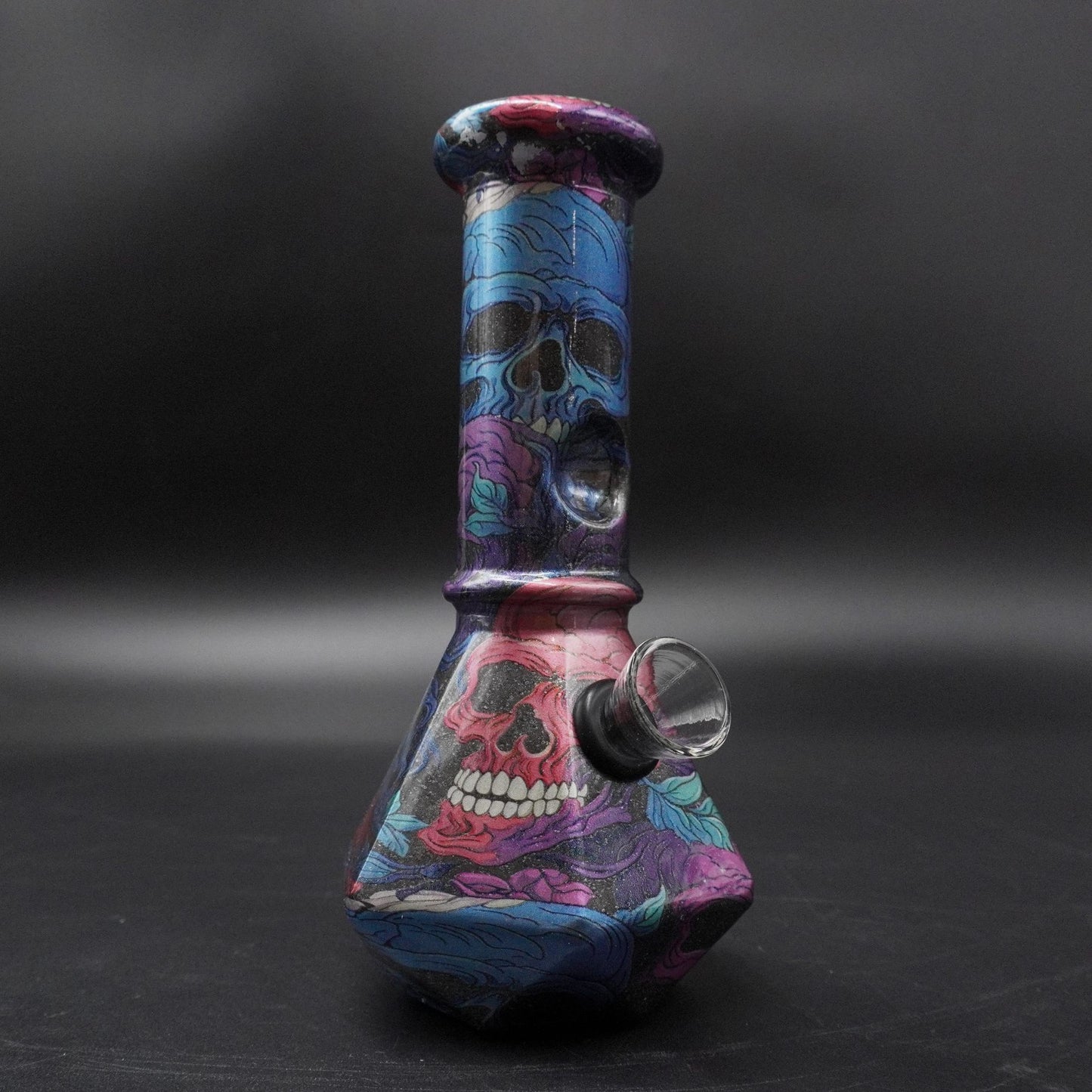 2 in 1 Geometric Beaker Water Pipe Full-Wrap Graphic (Herb or Oil)