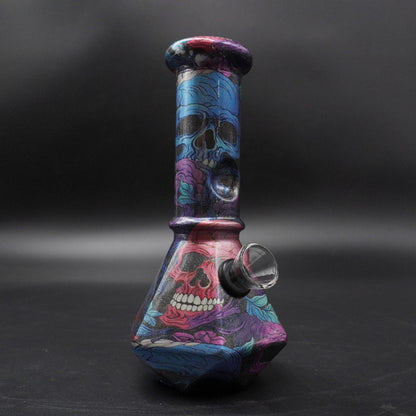 2 in 1 Geometric Beaker Water Pipe Full-Wrap Graphic (Herb or Oil)