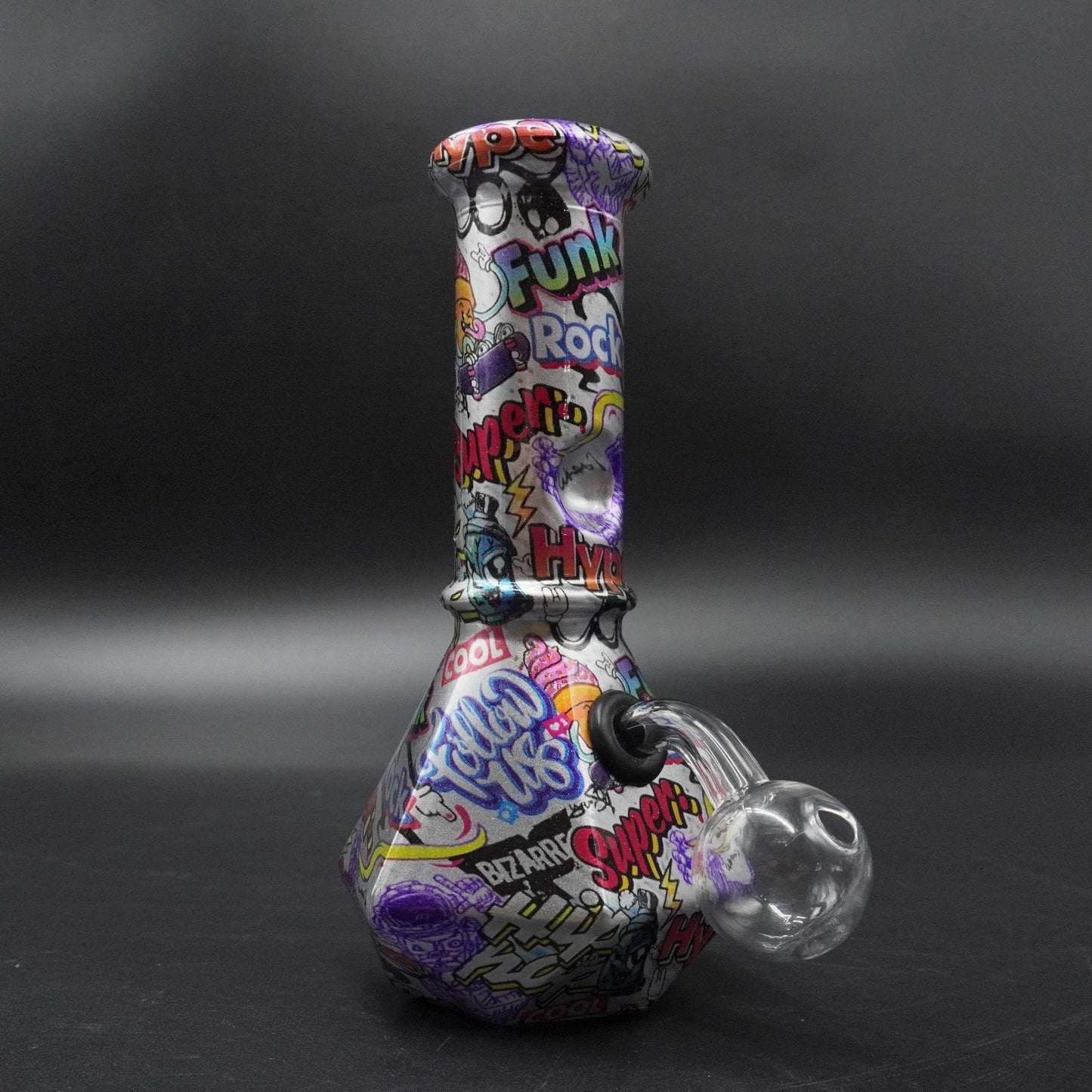 2 in 1 Geometric Beaker Water Pipe Full-Wrap Graphic (Herb or Oil)