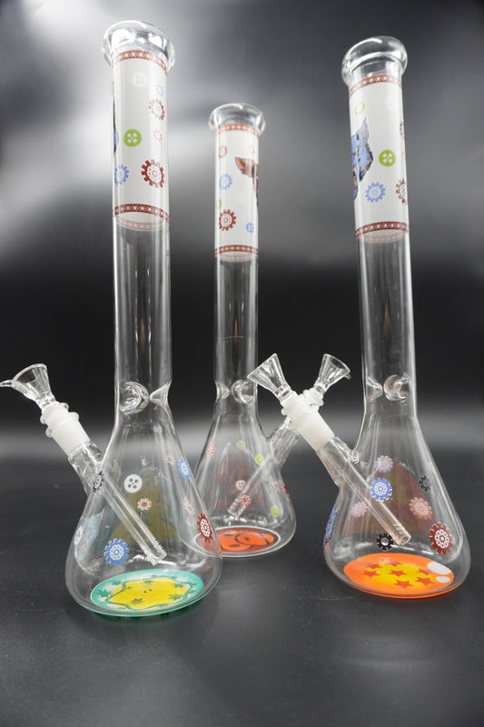 Graphic Print 12 inches Beaker bong