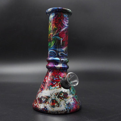 2 in 1 Graphic Print Beaker Bong (Herb or Oil)