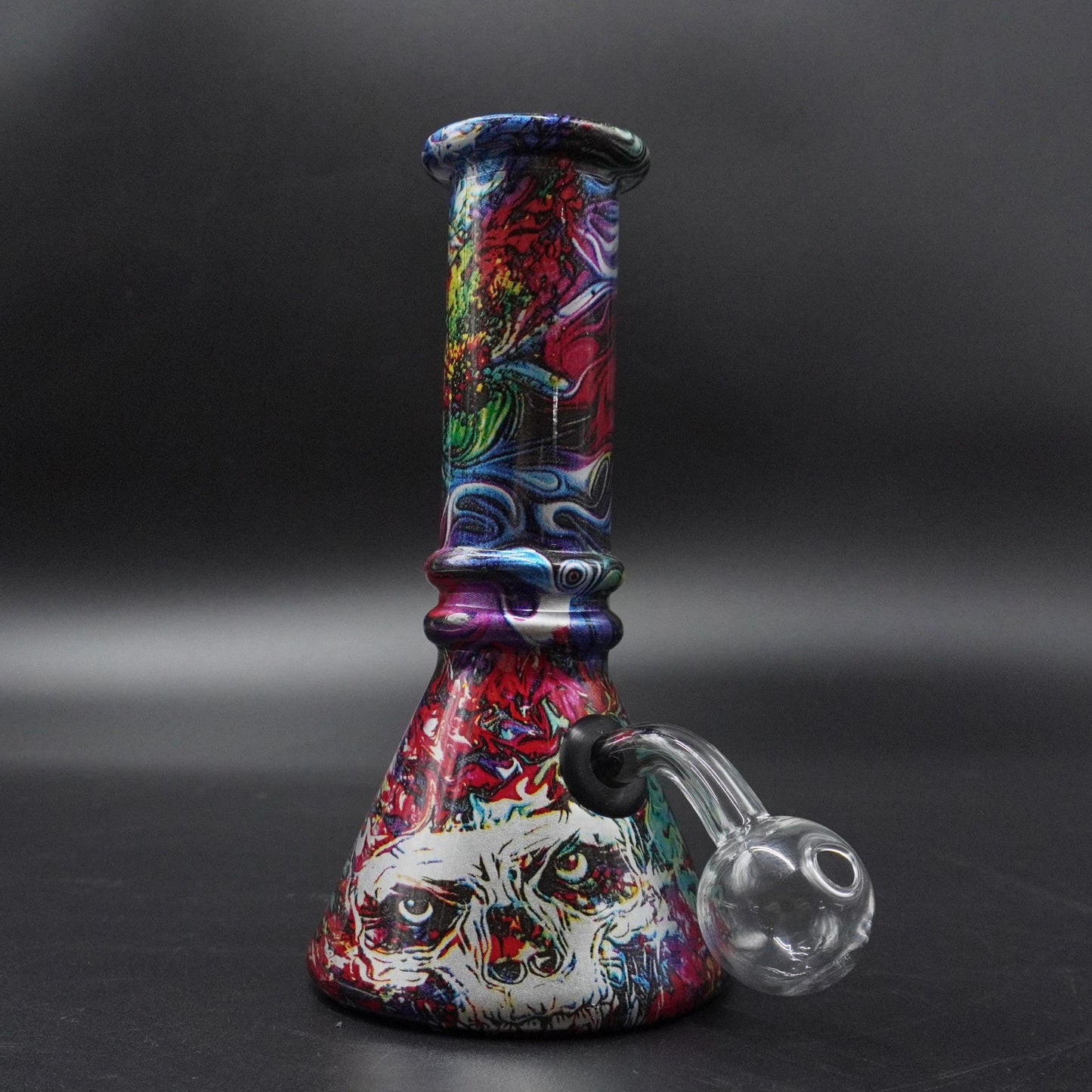2 in 1 Graphic Print Beaker Bong (Herb or Oil)