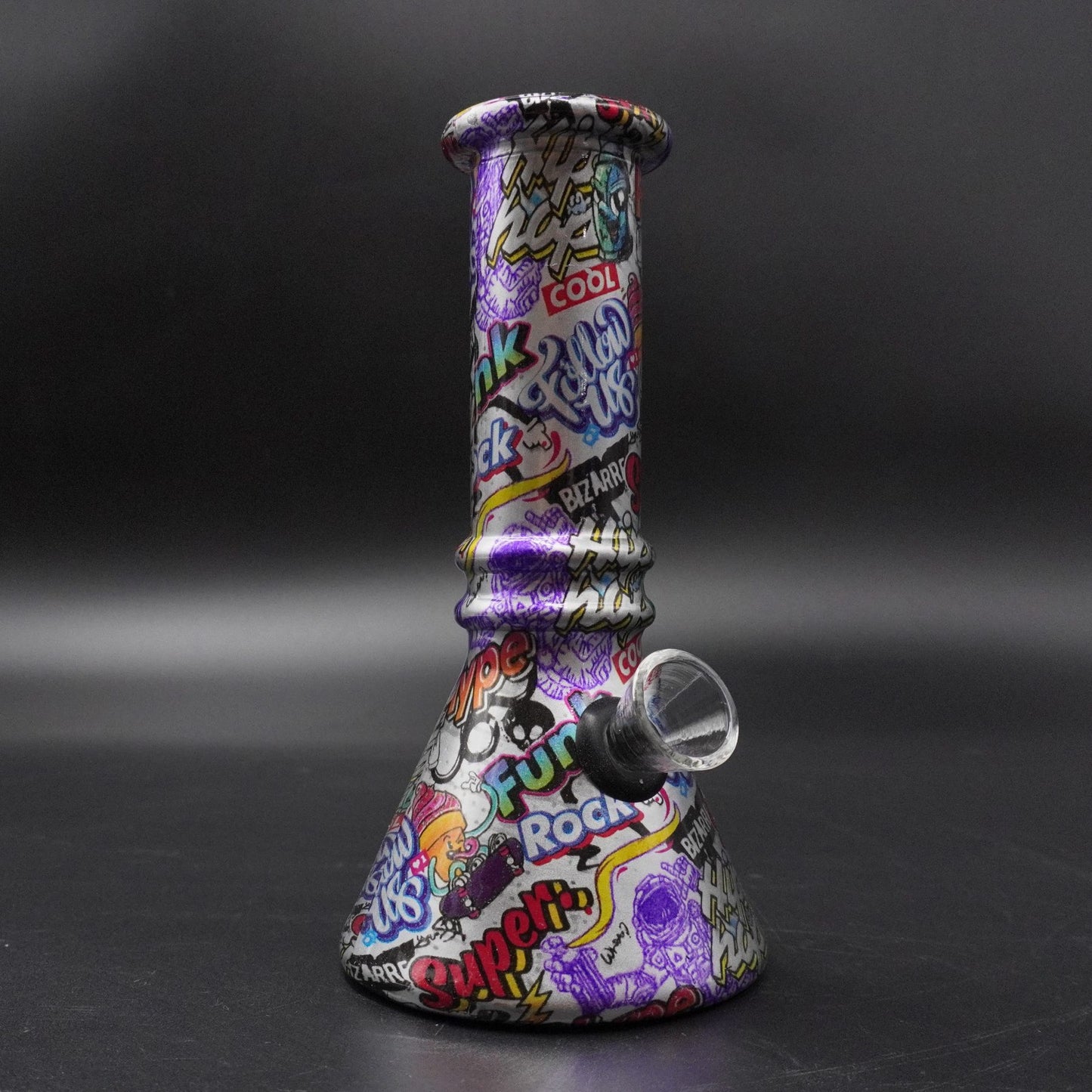 2 in 1 Graphic Print Beaker Bong (Herb or Oil)