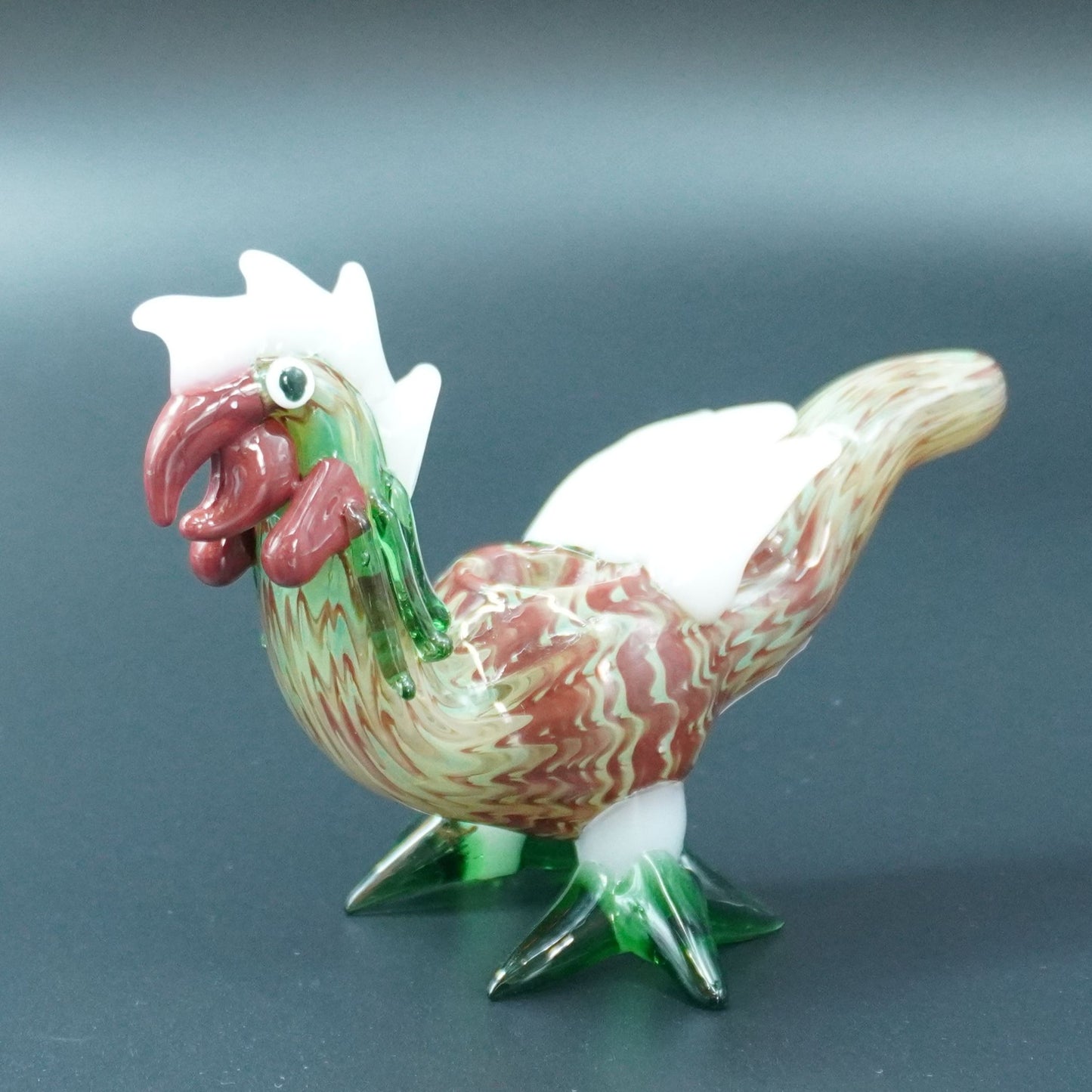 Hand-Blown Rooster Glass Hand Pipe