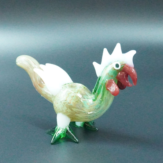Hand-Blown Rooster Glass Hand Pipe